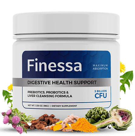 Finessa daily digestive support powder for women over 40 — plant-based bloat and regularity formula